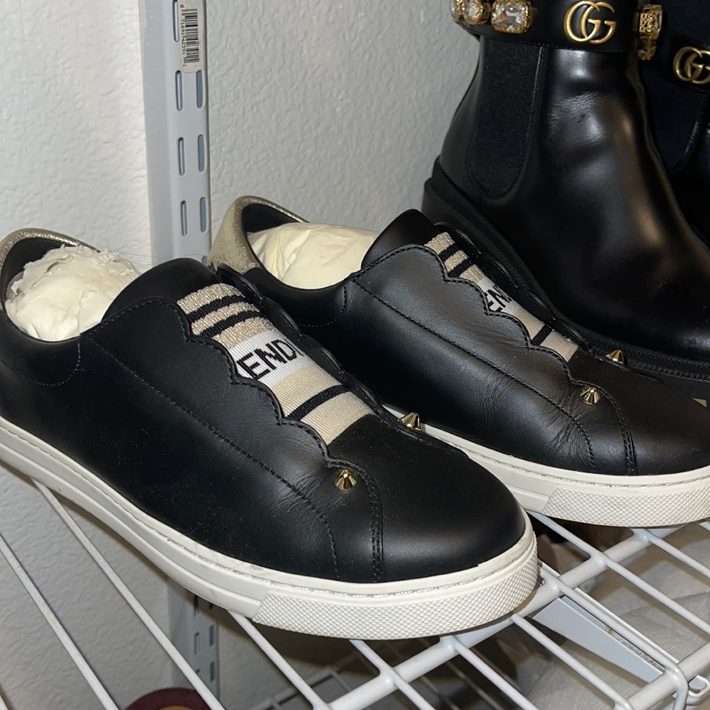 Fendi Slip On Leather Sneakers